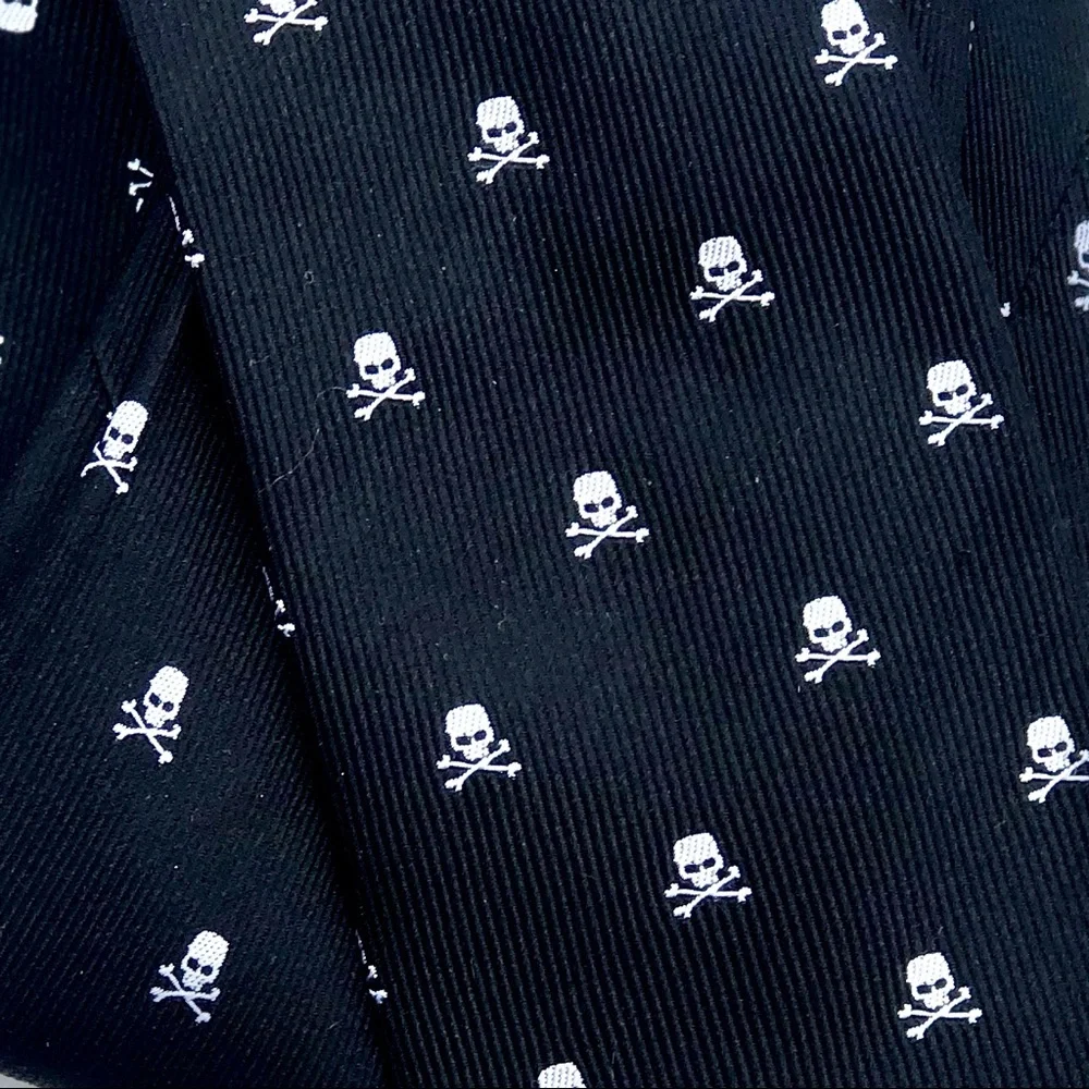 💀 Spooky Skull Tie 💀 Black & White 💯 Silk Hand Made, Kids Size, Boys or Girls
